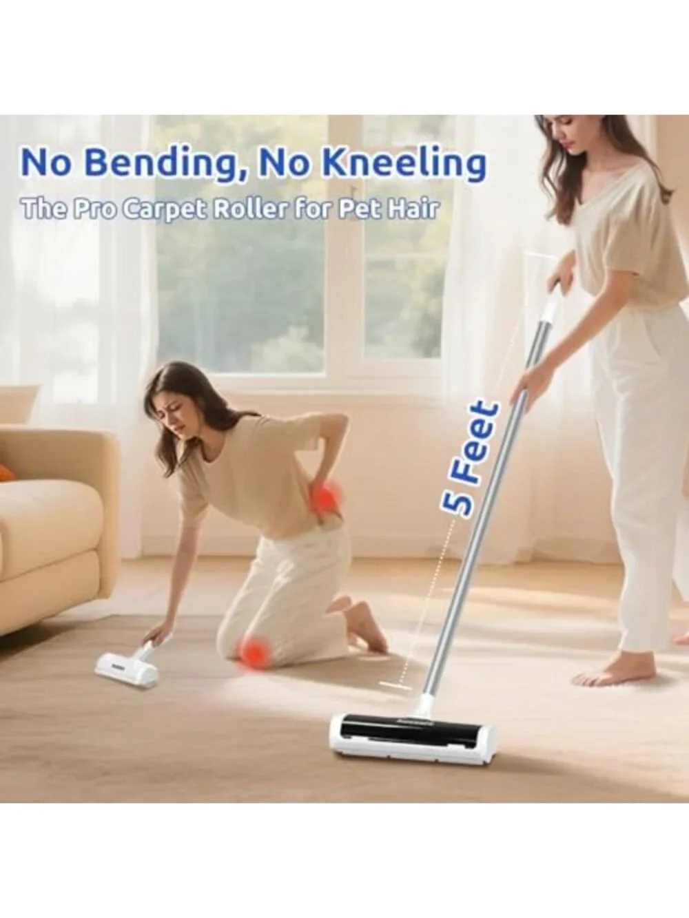 Pet Hair Removal Carpet Roller - Effective Tool for Carpets & Upholstery